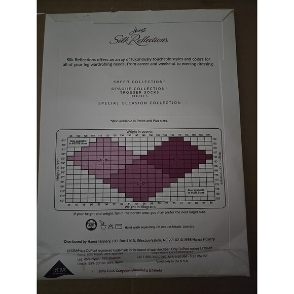 Hanes Control Top Silk Reflections Silky Sheer BARELY Black AB 718 Pantyhose - Picture 2 of 4